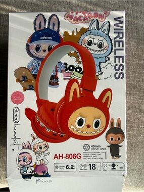 Kids Wireless Headphones AH-806G — Red pink